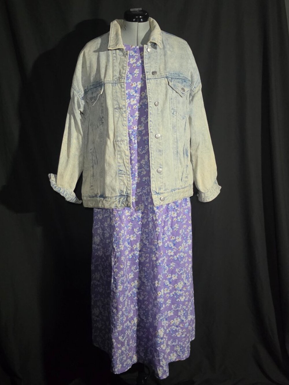 Lavender Floral Maxi Dress – Size 2XL – Cotton/Rayon Blend – Soft & Flowy